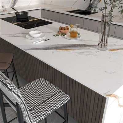 Fully Sintered White Marble Patterned Tiles